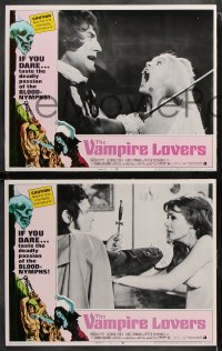 6c888 VAMPIRE LOVERS 3 LCs 1970 Hammer, taste the deadly passion of the blood-nymphs if you dare!