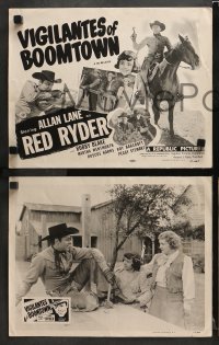 6c808 VIGILANTES OF BOOMTOWN 4 LCs R1951 Rocky Lane as Red Ryder, cool boxing images!