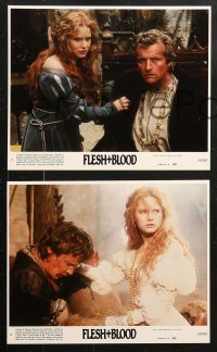 6d142 FLESH & BLOOD 8 8x10 mini LCs 1985 Paul Verhoeven, Rutger Hauer, Jennifer Jason Leigh