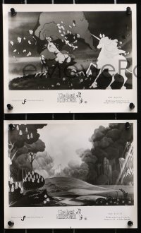 6d597 LAST UNICORN 8 8x10 stills 1982 fantasy cartoon images with unicorn & giant flaming bull!