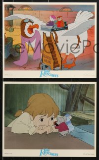 6d167 RESCUERS 8 8x10 mini LCs 1977 Disney mouse mystery adventure cartoon from Devil's Bayou!