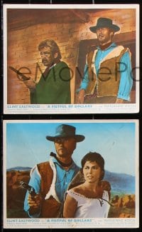6d089 FISTFUL OF DOLLARS 6 color English FOH LCs 1967 introducing the man with no name, Clint Eastwood!