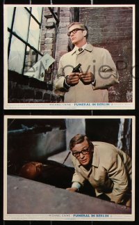 6d043 FUNERAL IN BERLIN 8 color English FOH LCs 1967 Michael Caine as Harry Palmer, ultra-rare!