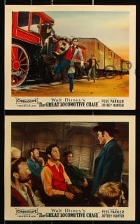 6d044 GREAT LOCOMOTIVE CHASE 8 color English FOH LCs 1956 Disney, Fess Parker, Jeff Hunter, trains!