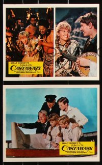 6d048 IN SEARCH OF THE CASTAWAYS 8 color English FOH LCs 1962 Jules Verne, Hayley Mills in adventure!