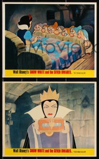 6d097 SNOW WHITE & THE SEVEN DWARFS 3 color English FOH LCs R1960s classic Disney cartoon images!