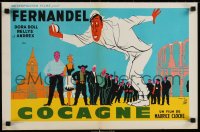 6f283 COCAGNE Belgian 1961 Dora Doll, Rellys, Andrex, cool art of wacky Fernandel & cast!