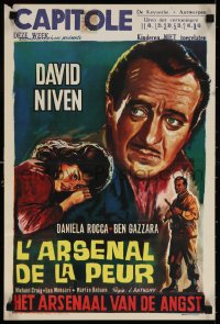 6f284 CONQUERED CITY Belgian 1965 David Niven & Ben Gazzara, spy vs. counter spy!