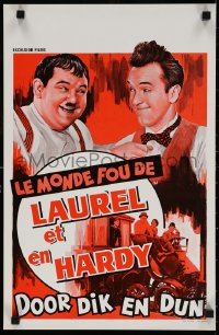 6f286 CRAZY WORLD OF LAUREL & HARDY Belgian 1967 Hal Roach, great image of Stan & Ollie!