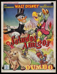 6f295 DUMBO/SALUDOS AMIGOS Belgian 1949 Donald Duck, Joe Carioca, Disney two-in-one fun-fare!