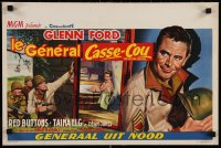 6f304 IMITATION GENERAL Belgian 1958 art of soldiers Glenn Ford & Red Buttons + sexy Taina Elg!