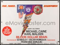 6f346 BILLION DOLLAR BRAIN British quad 1967 Michael Caine, Karl Malden, Ken Russell!