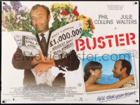 6f351 BUSTER British quad 1988 David Green, image of Phil Collins w/flowers, he'll steal your heart!