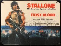 6f360 FIRST BLOOD British quad 1982 artwork of Sylvester Stallone as John Rambo by Drew Struzan!