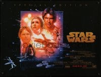 6f390 STAR WARS advance British quad R1997 George Lucas sci-fi classic, cool art montage by Drew Struzan!