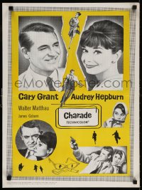 6f036 CHARADE Canadian 1963 art of tough Cary Grant & sexy Audrey Hepburn, completely different!