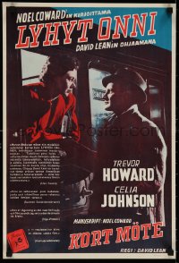 6f229 BRIEF ENCOUNTER Finnish 1946 David Lean, romantic c/u of Trevor Howard & Celia Johnson!
