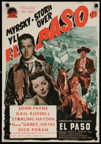 6f236 EL PASO Finnish 1949 great images of John Payne & Gail Russell, Henry Hull!