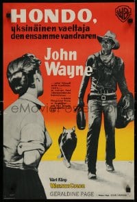 6f242 HONDO Finnish 1954 John Wayne has the heat of the plains in his veins & a stain on his name!