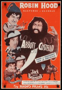 6f244 JACK & THE BEANSTALK Finnish R1950s Abbott & Costello, their first picture in color!