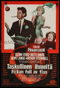 6f258 POCKETFUL OF MIRACLES Finnish 1962 Frank Capra, Kanz art of Lange, Glenn Ford & Bette Davis!