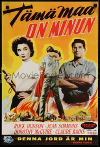 6f266 THIS EARTH IS MINE Finnish 1959 Rock Hudson, Jean Simmons, Dorothy McGuire, Claude Rains!