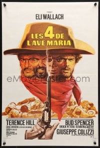 6f512 ACE HIGH French 16x24 R1970s Eli Wallach, Terence Hill, yellow title, Mascii art!