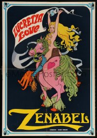 6f863 ZENABEL Italian 1sh 1969 completely different of Lucretia Love with sword on horse!