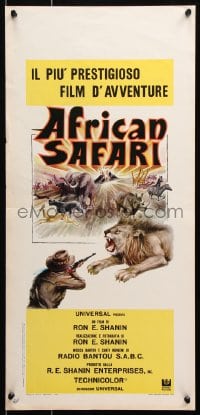 6f867 AFRICAN SAFARI Italian locandina 1969 jungle documentary, cool art of wild animals!