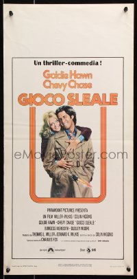 6f895 FOUL PLAY Italian locandina 1979 Lettick art of Goldie Hawn & Chevy Chase, screwball comedy!