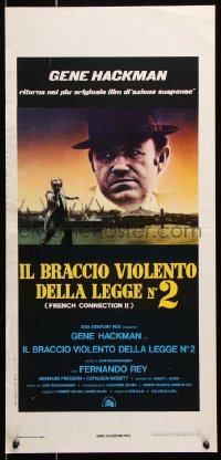 6f896 FRENCH CONNECTION II Italian locandina 1975 John Frankenheimer, Gene Hackman aiming his revolver!
