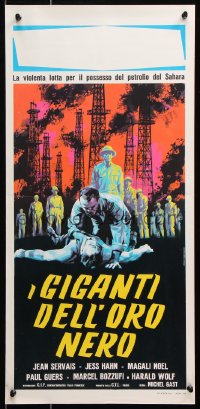 6f924 SAHARA ON FIRE Italian locandina 1964 Michel Gast, Jean Servais, cool artwork of cast!