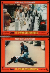 6f966 PROFESSIONAL group of 2 Italian 19x26 pbustas 1982 Georges Lautner directed, Jean-Paul Belmondo!
