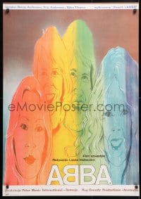 6f400 ABBA: THE MOVIE Polish 27x38 1978 Swedish pop rock, Pagowski art of band members!