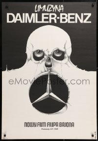 6f407 DAIMLER-BENZ LIMOUSINE Polish 26x38 1982 creepy Erol art of skull & Benz emblem!