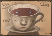 6f448 WISH YOU WERE HERE Polish 27x38 1988 Emily Lloyd, Stasys art of coffee cup w/eyes!