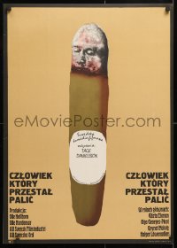 6f467 MAN WHO QUIT SMOKING Polish 23x32 1974 Mannen som slutade roka, wacky cigar art by Mroszczak!