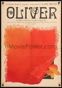 6f475 OLIVER Polish 24x34 1971 Charles Dickens, Carol Reed, completely different art by Jakob Erol
