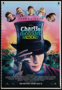 6g550 CHARLIE & THE CHOCOLATE FACTORY printer's test advance 1sh 2005 Depp as Willy Wonka!