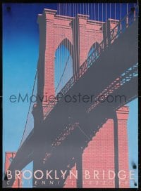 6g287 BROOKLYN BRIDGE CENTENNIAL 1883 - 1983 22x30 commercial poster 1983 Oren Sherman art!
