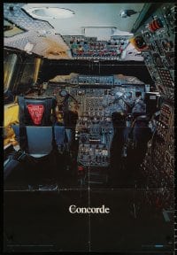 6g291 CONCORDE 27x39 Swedish commercial poster 1979 cool image of the complex cockpit!