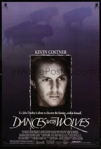 6g649 DANCES WITH WOLVES DS 1sh 1990 Kevin Costner directs & stars, image of buffalo!