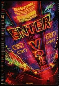 6g676 ENTER THE VOID 1sh 2010 directed by Gaspar Noe, striking colorful image!