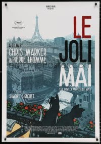 6g764 LE JOLI MAI 1sh R2013 Chris Marker, great artwork of Paris & cats by Jean-Philippe Stassen!