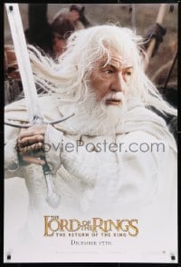 6g783 LORD OF THE RINGS: THE RETURN OF THE KING teaser DS 1sh 2003 Ian McKellan as Gandalf!