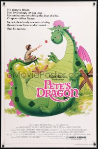 6g844 PETE'S DRAGON 1sh R1984 Walt Disney, colorful art of cast headshots & dragon by Paul Wenzel!
