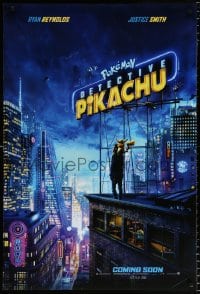 6g849 POKEMON: DETECTIVE PIKACHU int'l teaser DS 1sh 2019 May 10 style, Reynolds as the voice of Pikachu!
