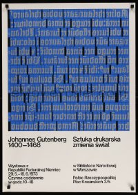 6g223 JOHANNES GUTENBERG 1400-1468 exhibition Polish 24x33 1973 art exhibition for the printer!