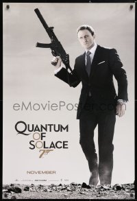 6g860 QUANTUM OF SOLACE teaser 1sh 2008 Daniel Craig as Bond with H&K submachine gun!