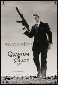 6g861 QUANTUM OF SOLACE teaser DS 1sh 2008 Daniel Craig as Bond w/silenced H&K UMP submachine gun!